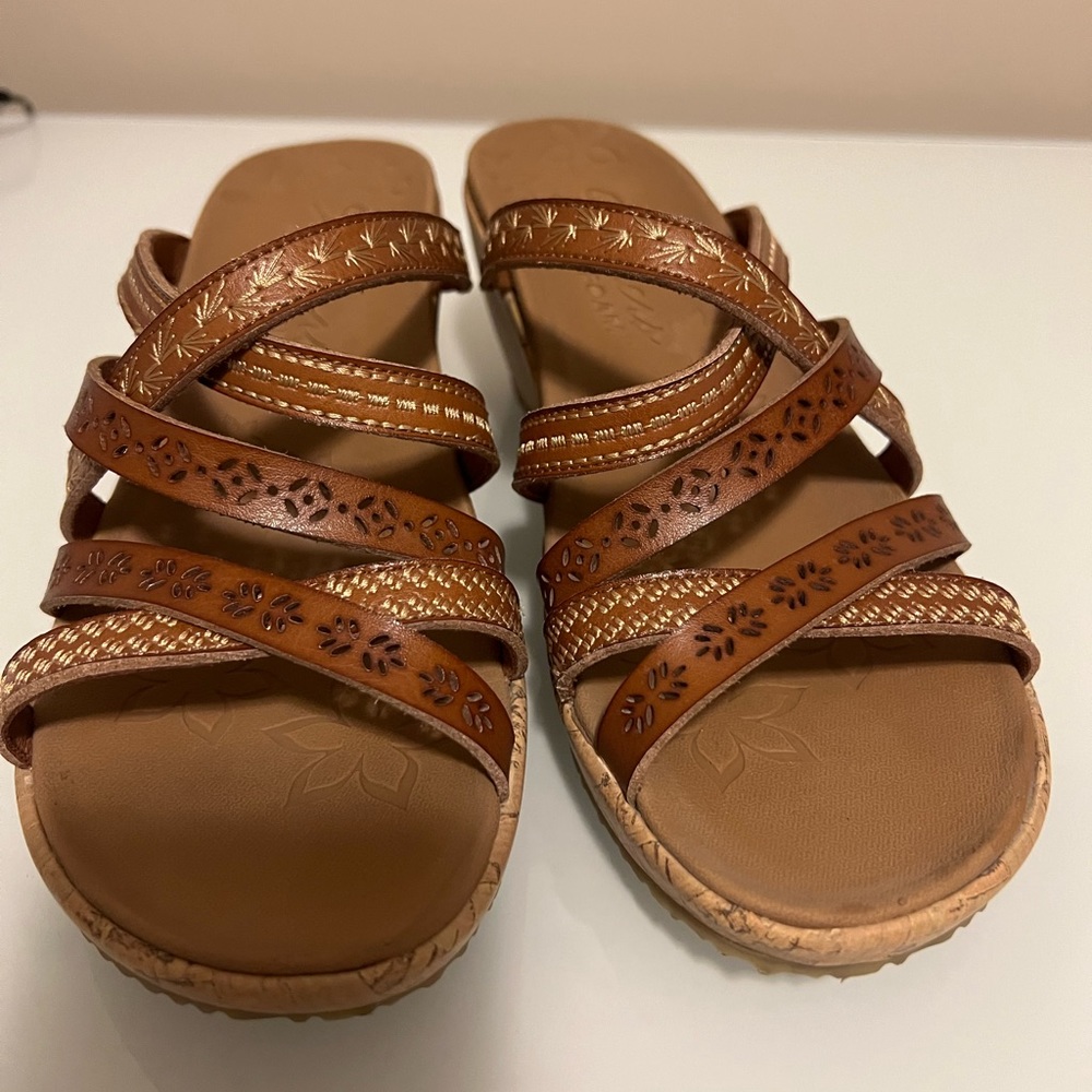 Skechers Beverlee Tiger Posse Wedge Sandals Size 7